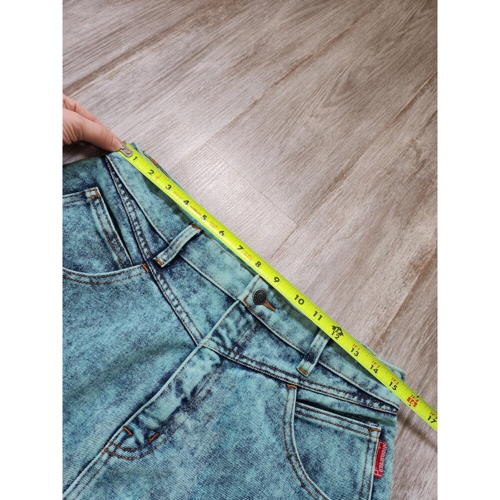 Studbaker Blue Acid Wash Denim Jean Mini Skirt Pockets Sz 15/16 EUC Classic - Picture 5 of 9